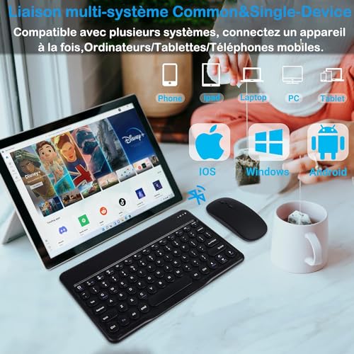 Kit de teclado y mouse Bluetooth inalámbrico con teclas redondas de alta precisión 5