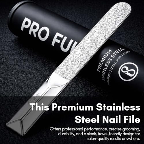 Image of Beaute Secrets Premium Stainless Steel Nail File with Protective Case | Professional Double-Sided Nail Filer for Smooth Shaping | Durable Metal Nail File for Manicure & Pedicure | For Women & Men