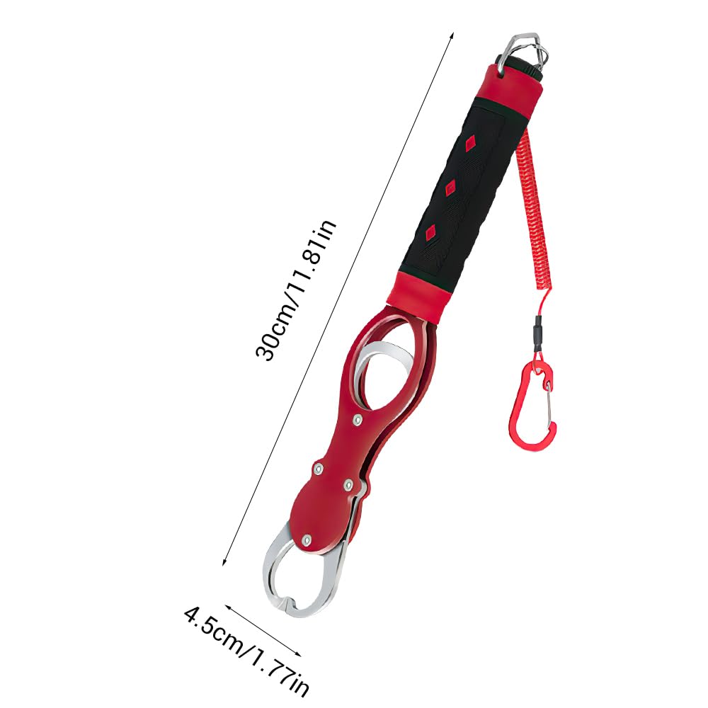 MiOYOOW Fish Lip Gripper, Aluminium Alloy Fish Holder with Weight Scale and Rubber Non-Slip Handle Portable 57 LB Fishing Weight Tools for Anglers and Fishermen ?