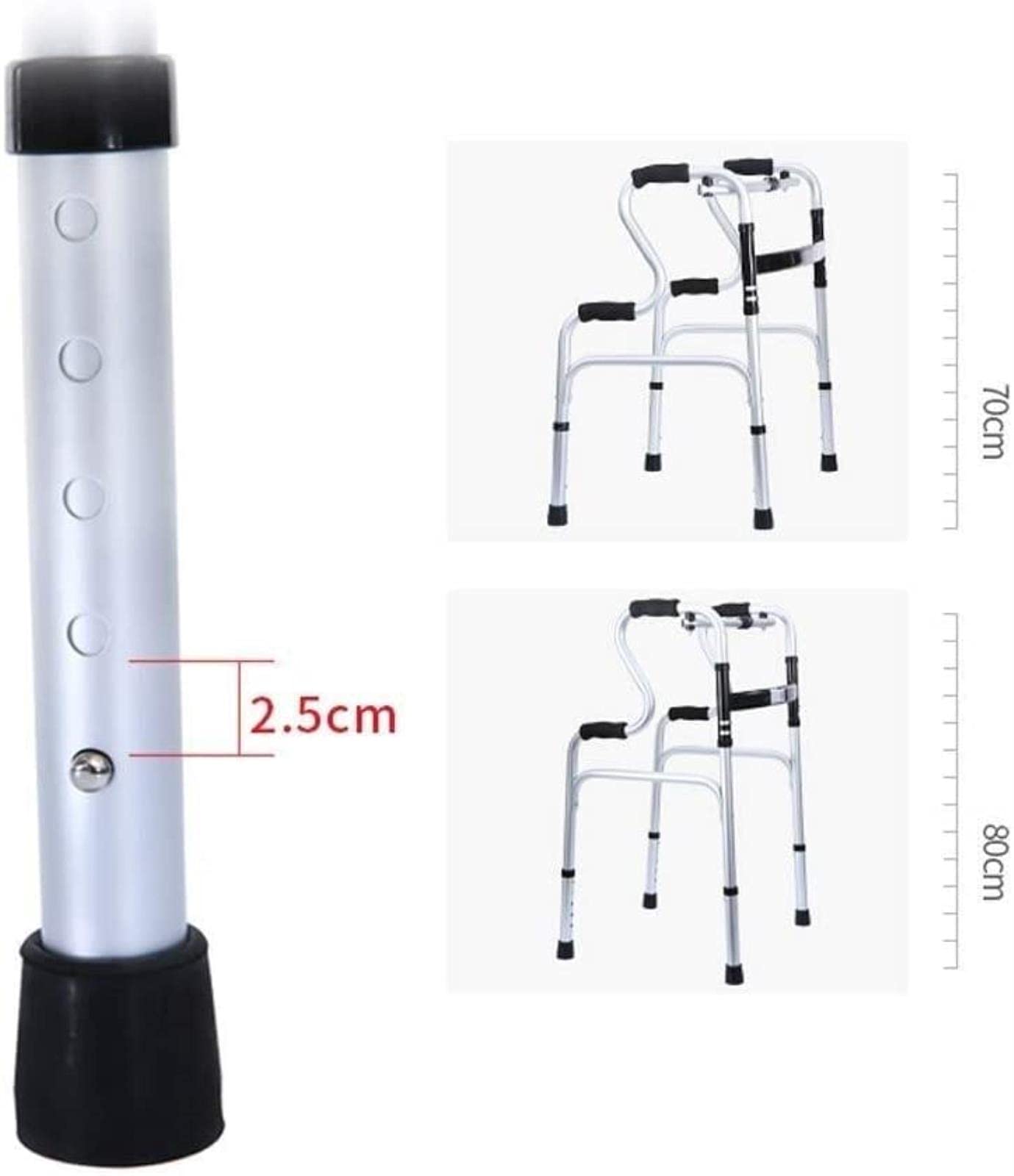 Rollator Walker Rama do chodzenia Standardowy chodzik Rollator dla osób w podeszłym wieku Chodzik po schodach Lekki aluminiowy Regulowany chodzik Mobilność Chodzenie (B) Tęsknota za Comfortable