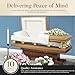Overnight Caskets The Pieta Metal Funeral Casket with Rosetan Velvet Interior - 18 Gauge Steel - Fully Appointed Adult Casket - Coffin Featuring Velvet Interior Lining with Pillow and Throw Set
