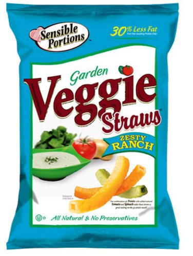 Sensible Portions Veggie Straws, Ranch, 1 Ounce (Pack of 24)