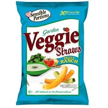 Sensible Portions Veggie Straws, Ranch, 1 Ounce Pack of 24
