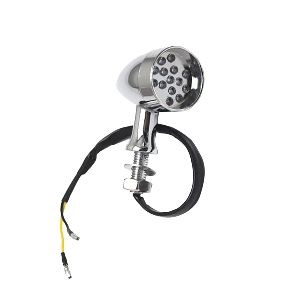 MagiDeal 2Piece Bullet Style Turning Signal Blinker Indicator Light for Motorcycle 12 Volt - Chrome