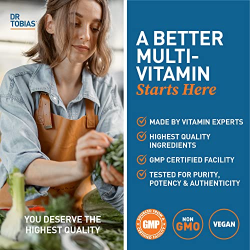 Dr. Tobias Adult Multivitamin for Women & Men, Immune Supporting Vitamins from 42 Fruits, Vegetables, Plus Probiotics, Vegan Multivitamins for Men & Women, Non-GMO, 90 Tablets, 30 Servings - Image 6