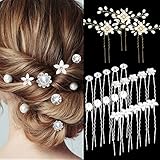 【Materiales de alta calidad】 Las horquillas para el pelo con diamantes de imitación están hechas de aleación de alta calidad, perlas artificiales y diamantes de imitación transparentes, que son ligeros y duraderos. Brilla bajo el sol y bajo la luz, y te hace lucir encantadora y elegante.