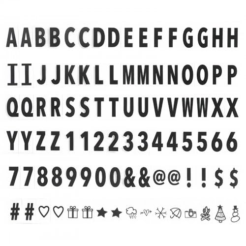 96 Pièces Lettres pour Light Box, Lettres et Chiffres Noirs de Rechange, letters for Light Up Box...