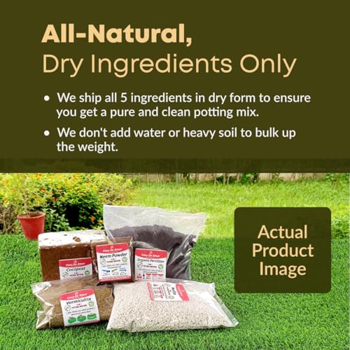 Image of Casa De Amor 5-in-1 Potting Mixture- Make 20Kg Soil Less Mixture with Cocopeat, Vermiculite, Perlite, Neem Powder & Organic Manure for Healthy Plant Growth (Pack of 2)