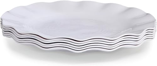 Miniatura 2 de Platos llanos de melamina, juego de 6, platos llanos de melamina 100% de melamina de 9.875 pulgadas para uso diario, irrompibles y ligeros, color