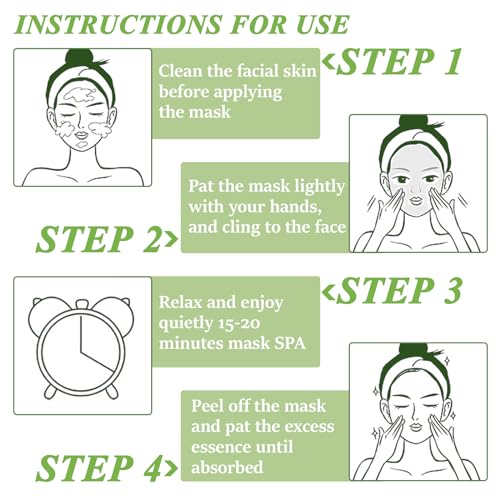 Sheet Face Mask, 5pcs Fruit Extract Face Mask Set, Hydrating Face Mask Improves Dull and Tired Skin Face Care Nourishing Face Masks Skincare Sets for Women (5 Pack) - Image 7