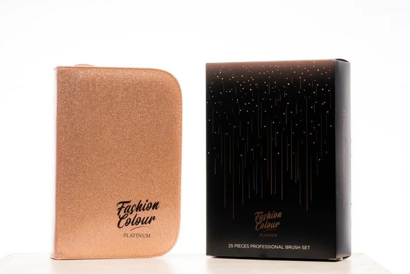 FASHION COLOUR Platinum 25 Pcs Professional Makeup Artist Brush Set for Face, Eyes, & Lips | Precise Application | Uniquely Designed Super Soft Bristles | Comes with leather pouch - Image 3