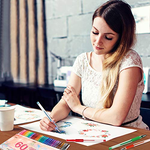 Glitter Gel Pens, Lelix 60 Pack Glitter Gel Pen Set, 30 Glitter Colors With 30 Refills For Kids Adult Coloring Books, Drawing, Doodling, Crafting, Journaling, Scrapbooking #TOP5