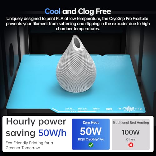 Image of BIQU CryoGrip Pro Frostbite Cold Build Plate for Snap-Maker U1 3D Printer | Spring Steel Sheet, 276X301mm, Room Temperature Printing, Double-Sided