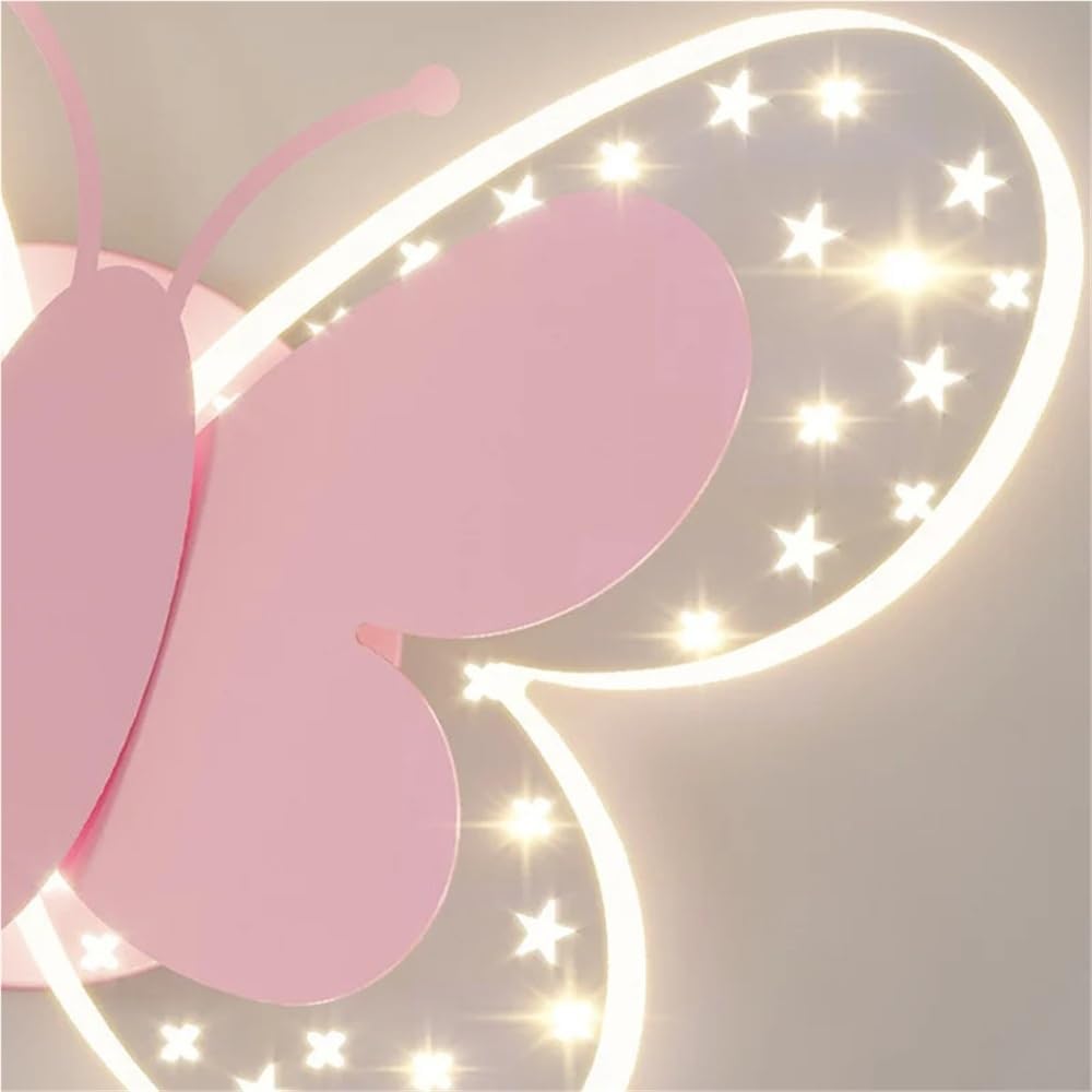 2PCS Butterfly LED Wall Lamp Acrylic Modern Creative Wall Lights Tri Colored Decor Elegant Children's Room Bedroom Wall Sconce(2PCS)