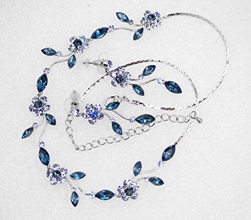 Image of Faship Gorgeous Rhinestone Crystal Floral Necklace Earrings Set