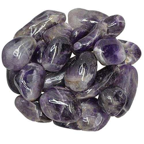 Hypnotic Gems Materials: 18 lbs Dark Amethyst Tumbled Stones from Africa - Large - 1.25