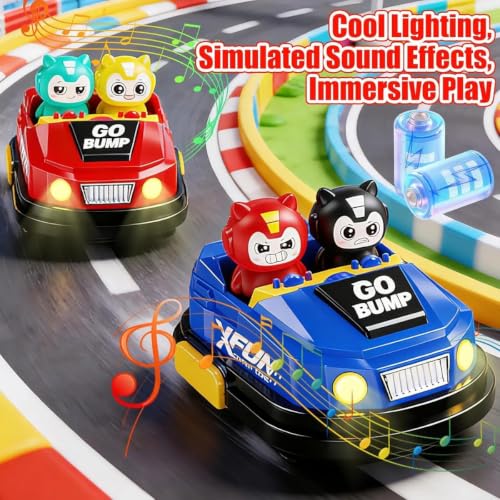 Image of Amitasha Remote Control Bumper Car Toy for Kids, 2-Player Battle Racing Game with Ejectable Drivers, 4-Channel RC Cars, Cool Light & Sound, Rechargeable Battery, Fun Indoor Toys