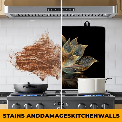 Image of Stove Top Cover for Home Decoration Kitchen Pad Washable Cooktop Covers Countertop Stove Protector Mat for Home Kitchen Cooktops (lotus, 28 inchx20 inch)