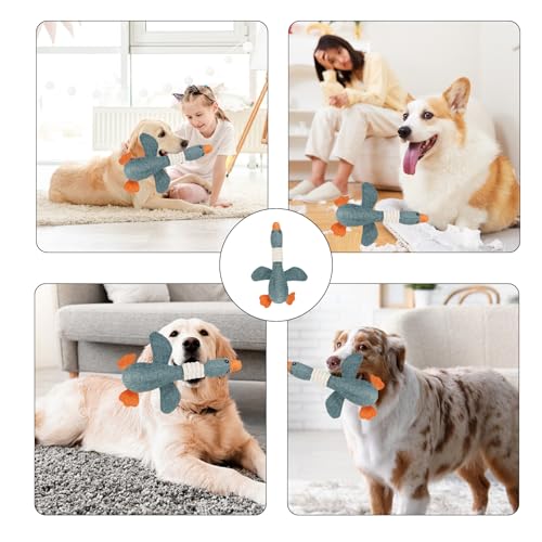 MALOUSUN Hundespielzeug Unzerstörbar,Anti Stress Ente Hund,Welpenspielzeug,Pfotenstern Enten Spielzeug Hund Blau,Kuscheltier für Hunde,Weiches Dog Toys für Aggressive Kauer,Kleine,Mittlere,Große Hund