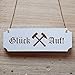 Produktbild Schild « GLÜCK AUF » 15 x 5 cm - Mit Motiv - Dekoschild Holzschild Türschild Bergmann Kumpel Bergbau