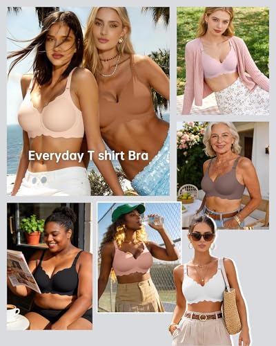 Image of Vertvie Jelly Bras for Women No Underwire Wireless Push Up Bra Full Coverage Bralettes Seamless Comfort Everyday Sports Bra