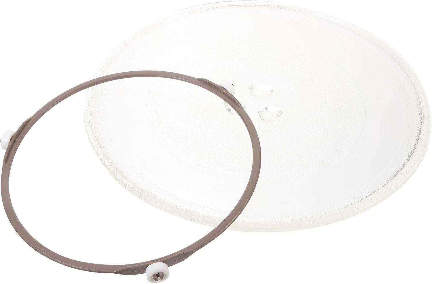 Microwave Glass Turntable Replacement with Coupler and Turntable Ring, Sturdy Glass Oven Cooking Plate, Easy to Install and Hold Food Steadily for Cooking