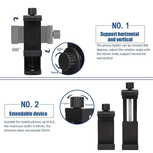 Image of BKN Universal Tripod Mount Adapter Clip with Adjustable Clamp for Mobile Phone, Smartphones & All Types of Tripods (Black)