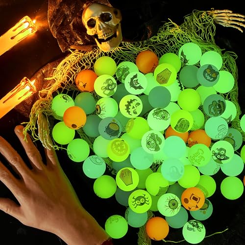 Joyin 11521 100 Pcs Halloween Glow In The Dark Bouncing Balls, 20 Designs Halloween Theme Glowing Bouncy Balls thumb #6