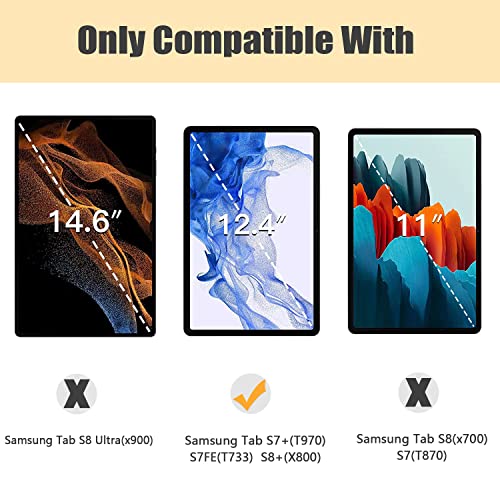 E Net-Case Case For Samsung Galaxy Tab S8 Plus/S7 Plus With S-Pen Box (Sm-X800/T970), Vertical Standing Case With Auto Wake/Sleep Feature Origami Cover For Tab Galaxy 12.4 Tablet (Gray) #TOP1