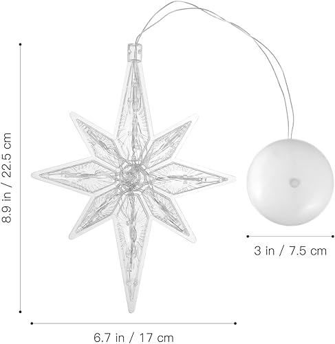 Miniatura 2 de Uonlytech Luz de ventana de estrella de Navidad, luces LED de estrella colgantes de Navidad con ventosa, funciona con pilas, luz de estrella de