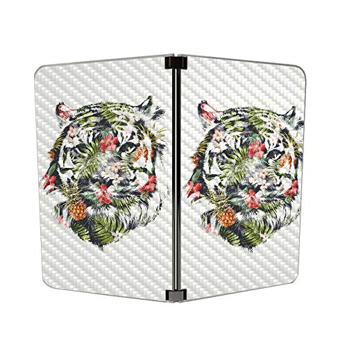 Image of MightySkins Carbon Fiber Skin for Microsoft Surface Duo - Jungle Tiger | Protective, Durable Textured Carbon Fiber Finish | Easy to Apply, Remove, and Change Styles | Made in The USA