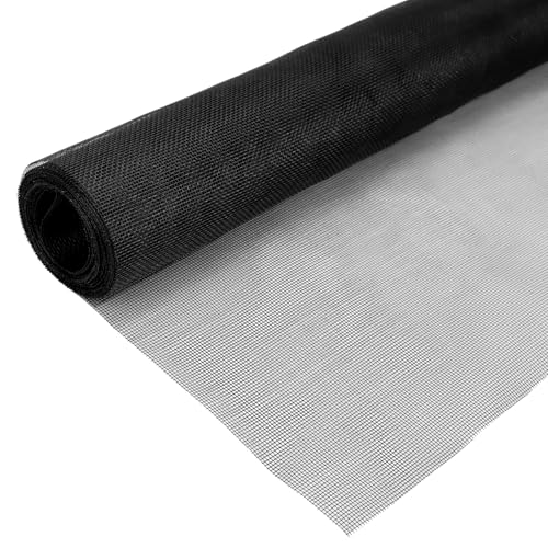 QWORK® Malla mosquitera ventana, mosquitera de fibra de vidrio, 90 x 500 cm, mantiene la circulación de aire fresco, negro, malla 18