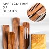 Hefild Wooden Spatulas for Cooking Set of 5, Teak Spatula Set with Ergonomic Handles, Nonstick Safe Wooden Spoons for Cooking, Wood Utensil Set for Kitchen, Smooth Handcrafted Wood Spurtle #4