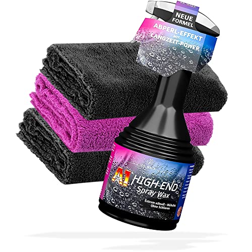 detailmate Dr. Wack Lackreinigungs- und Pflegeset: Dr. Wack A1 HIGH END Spray Wax 500ml Sprühflasche + 3x detailmate Premium Mikrofasertuch 550GSM