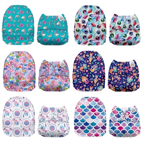 Image of Mama Koala 1.0 Cloth Diapers for Babies, 6 Pack Pocket Shell Only (NO Inserts) - One Size Washable and Reusable Pocket Diapers for Newborns and Toddlers - 160091