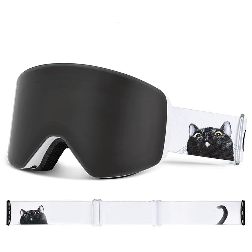 Masque de Ski Masque de Snowboard pour Hommes Femmes Étui à lentilles Jaunes Kit de Lunettes Cylindrique Protection UV400 Lunettes de Neige Adulte