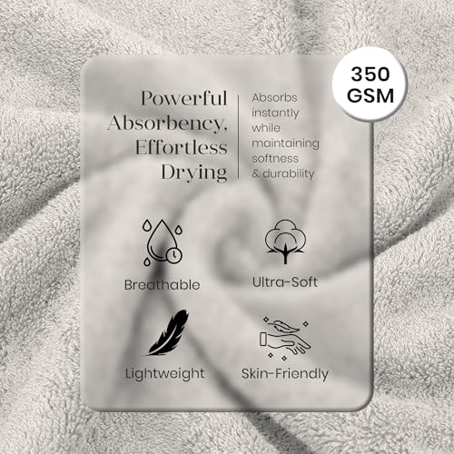 Image of Jasmine Quick Dry, Super Absorbent, Soft Beach, Bath & Sports Towel, White 70 x 140cm - 350 GSM Towel