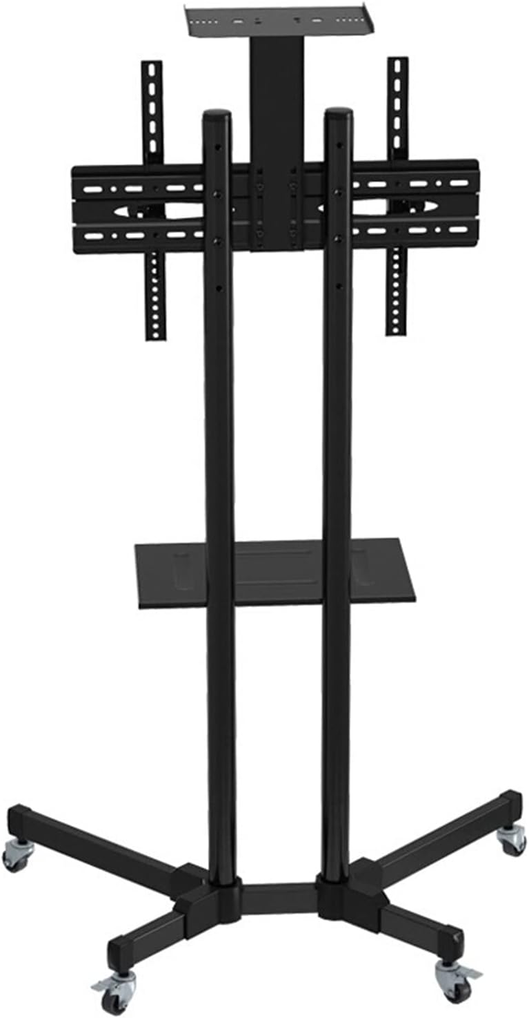TV Cart Free Lifting 32"-65" LED LCD Plasma TV Trolley Stand with Mobile Wheels and Adjustable AV Shelf Camera Holder