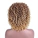 Produktbild Kunsthaar-Perücke für Damen, kurzes Haar, Afro-Perücke, gelockt, schwarzes Haar, hitzebeständige Fasern, gemischte Braun und Blond, 35,6 cm, T27-33