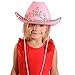 Funny Party Hats - Pink Cowgirl Hat With Blinking Tiara - Childrens Party Hat - Girls Cowboy Hat - Rodeo Princess - Texas Rancher Style - Halloween & Birthday Fun