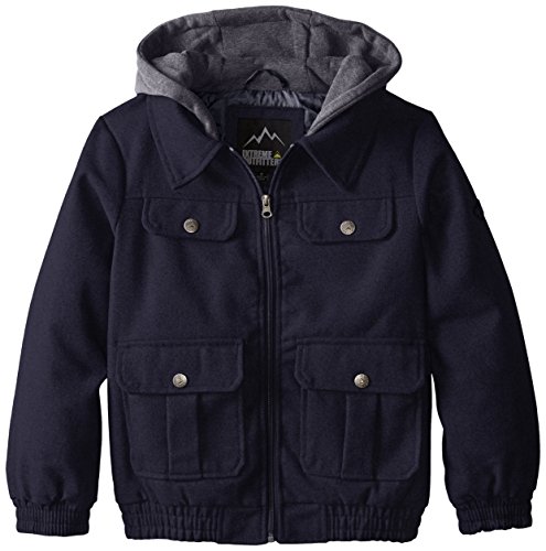 iXtreme Big Boys' Faux Wool Bomber Coat with Hood