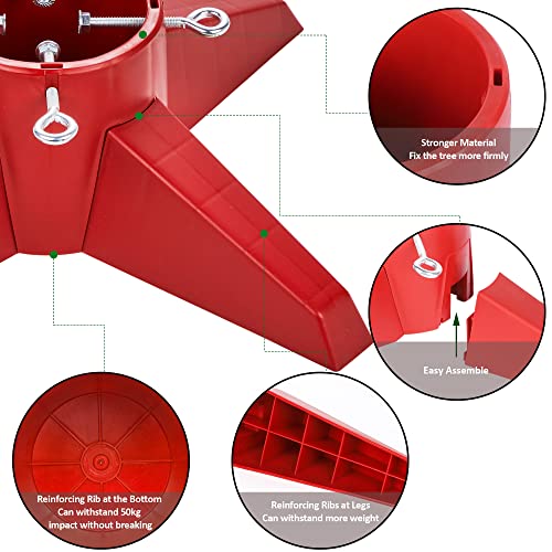 Blissun Christmas Tree Stand, Xmas Tree Base Stand, Christmas Tree Holder For Real Trees, Red #TOP2