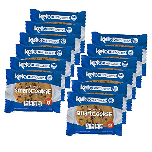 Smart Baking Company Smartcookie™ Soft & Chewy Chocolate Chip Cookie, Sugar Free, Gluten-Free Keto Snack With Protein, Fiber, Low Calorie Dessert Food, 12 Pack #TOP1