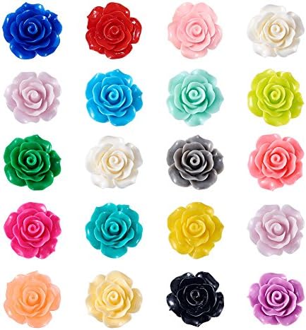 Craftdady 50Pcs Resin Sunflower Flatback Cabochons 15mm Orange Helianthus Floral Decor Slime Charms Beads for Wedding Party Home Craft Decor Scrapbooks Embellishment