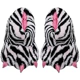 Confort en velours ultra doux : faites l'expérience d'un confort ultime avec du plastique synthétique épais pour une douceur moelleuse..Ces jolies pantoufles pattes de zèbre sont parfaites pour garder les pieds au chaud et confortables toute la journée.