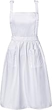 Women's Waist Apron Cooking Half Apron Kitchen Waitress Apron Restaurant White Maid Apron Servant Costume Apron with Pockets