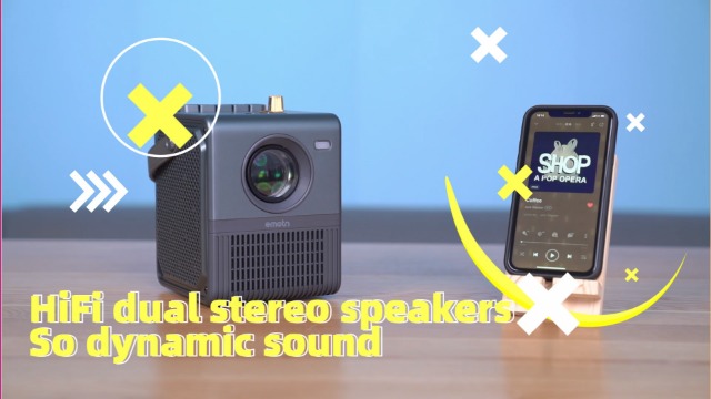 Amazon.com: Emotn H1 Mini Projector, Native 1080P, 250 ANSI Lumen