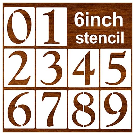 House Number Stencils 6inch Address Number Stencil Durable Stencils for Painting on Wood Wall Rock Cake Fabric