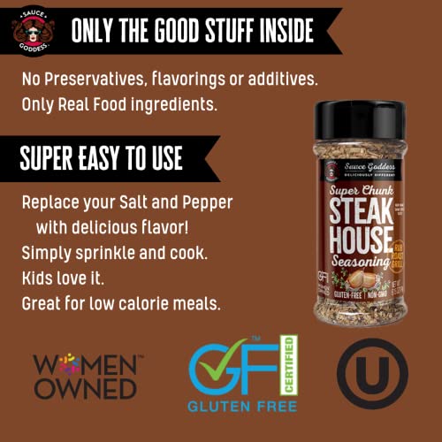 Sauce Goddess Gluten Free & Vegan Combo Pack - Contains Sticky Sweet Sauce, Sweet Heat Seasoning & Steak House Seasoning #TOP6