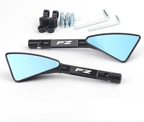 Miniatura 11 de Espejo retrovisor triangular para motocicleta, espejo retrovisor lateral de aluminio CNC, lente antirreflejos, con logotipo para espejos Yamaha FZ09